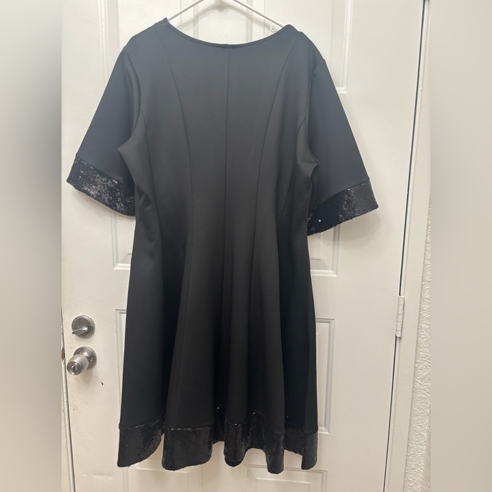 Lane Bryant Black Mini Dress with Sequin Accents - Picture 4 of 5